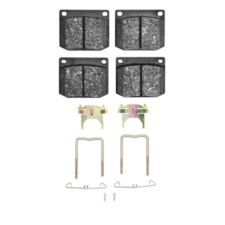 Dynamic Friction Co 5000 Advanced Brake Pads - Low Metallic and Hardware Kit, Long Pad Wear, Front 1551-0002-02
